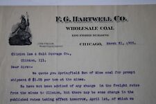 1903 F.G. Harwell Co. Chicago Il . Wholesale Coal Price Quote Letterhead Indian picture