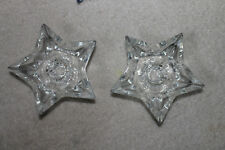Pair of Vintage pentagram glass candle holders - 1-1/2”H x 4-1/2