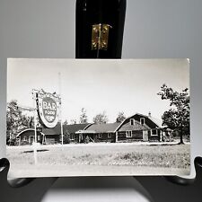 Vintage Real Photo Postcard Horseshoe Lake Inn Bar Cabins Frederic Michigan RPPC picture