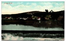 1914 Town Scene, Dam, Lisbon, NH Postcard picture