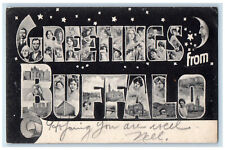 1907 Greetings From Buffalo New York NY, Large Letter Antique Posted Postcard picture