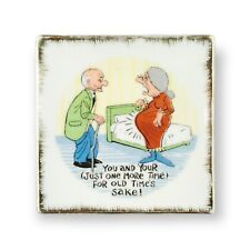 Vintage Adult Humor Old Couple Funny Pregnancy Plate / Tray 
