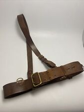 Original WW2 British Army Officer Brown Leather Sam Brown Belt With Cross Strap picture