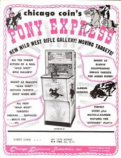 Pony Express Arcade FLYER Original 1962 Retro Rifle Game 8.5