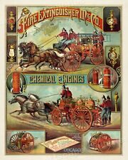 Chicago Fire Extinguisher 1880s Vintage Style Advertising Poster - 16x20 picture