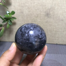59mm Natural polished Black flower jade Semi-precious Ball sphere 306g A1275 picture