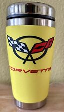 Mugzie Yellow Corvette 16oz Soft Grip Insulated Stainless Steel Mug Made In USA picture