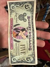 Disney Dollars $5 Goofy 1987 DA Series. . Fair Condition picture