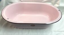 Vintage Pink OVAL X- Large Enamelware Tub Basin Made In USA picture
