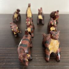 Vtg 1970s Mexican Painted Dogs Xolo Chihuahua Group of 9 Brown Black White 1-2