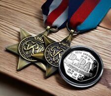D-DAY LANDINGS 80th Anniversary Commemorative Coin and Campaign Star Medals Set picture