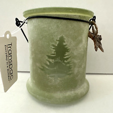 Frosted Glass Green Candle Holder 4