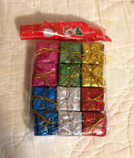 Mini Christmas Foil Wrapped Presents Ornaments Packages Gifts 1