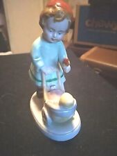 RARE Figurine “GIRL PLAYS WITH DOLL” Scheibe-Alsbac Germany Porcelain picture