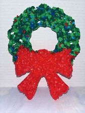 Small Vintage Melted Plastic Popcorn Christmas Wreaths 6” X 8” picture