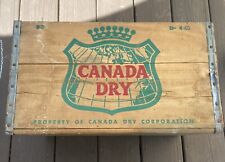 Vintage Antique Canada Dry Ginger Ale Wood Wooden Crate Box 1960's 1965 picture