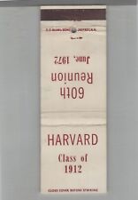 Matchbook Cover Harvard Class Of 1912 60th Reunion picture