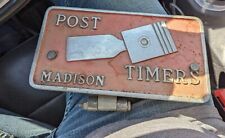 VINTAGE Post Timers CAR CLUB PLAQUE SIGN TOPPER LICENSE PLATE RARE picture