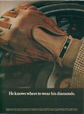 1979 De Beers Diamond Bracelet Mens Driving Glove Wheel Car Vintage Print Ad SI3 picture