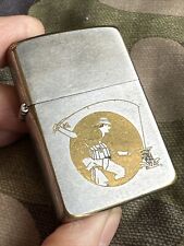 1985 Vintage Zippo Lighter - Fishing Fisherman - Sports Series picture