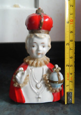 Antique Infant Jesus of Prague Hand Painted Figurine w/ Dresden Lace picture