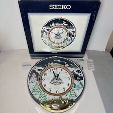 Seiko “Melodies In Motion” Christmas Musical Wall Clock Santa Reindeer Sleigh picture