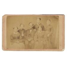 Antique Victorian CDV Photograph Of Family Men Women Family 1800 Photo picture