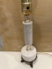 VINTAGE ITALIAN MARBLE VANITY LAMP FOOTED DOLPHIN ACCENTS 12” T picture