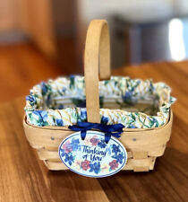 LONGABERGER Basket THINKING OF YOU With Fabric Liner, Protector & Tie-On 1999 picture