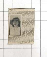 1915 Miss Laura Bushman Raising Funds For Motor Ambulances picture