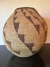 Vintage African HandMade large woven Beehive Shape Basket with Geometric Pattern picture