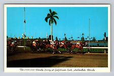 Hallandale FL-Florida, Florida Derby at Gulfstream Park, Vintage Postcard picture