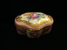 CLEARANCE $995 LOVELY RARE FRENCH SEVRES PINK PORCELAIN JEWELRY BOX picture