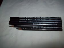 6 Vintage Eberhard Faber Ebony Jet Black Extra Smooth 6325 Pencils new & used picture