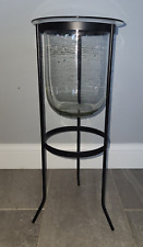 PartyLite Seville 3-Wick Candle Holder Black Wrought Iron Stand Glass Hurricane picture