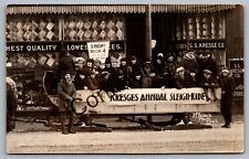 Real Photo 1917 Kresges 5 & 10 Cents Store Sleigh Ride K-Mart Predecessor D425 picture