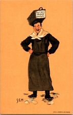 French Restaurant Advertising Art Postcard Person Basket on Head           B-763 picture