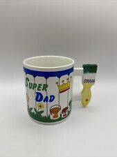 Vtg 1983 Fathers Day Super Dad Paintbrush Mug By Shafford picture