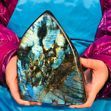 4.53LB Natural Labradorite Quartz Crystal Stone Specimen Healing picture