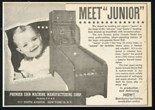 1946 Premier Barrel Roll Jr coin-op skee ball like game photo vintage print ad picture