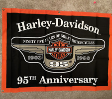 Vintage Harley-Davidson Motorcycle 95th Anniversary Cloth Banner 41'' x 29'' picture