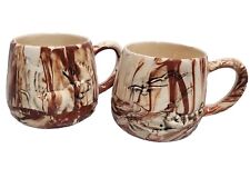 Vintage Alaska Clay native handmade pottery mugs set of 2 picture