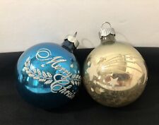 Vintage Stencil Glass Christmas Ornaments Moon Stars Saturn Shiny Brites USA picture