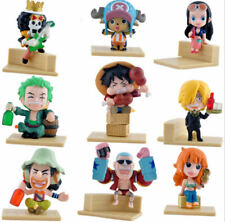 A+9Pcs/Set One Piece Luffy Zoro Sanji Nami Brook Japanese Anime Figures Gift TOY picture