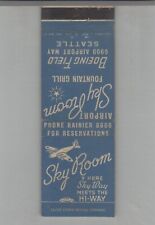 Matchbook Cover Sky Room Fountain Grill Boeing Field Seattle, WA picture