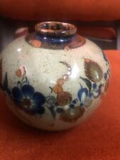 Vintage Tonala Sandstone Mexico Mexican Pottery Handpainted Floral Flower Vase picture
