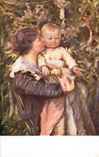C 1915 RUSSIAN ART POSTCARD MOTHER KISSES BABY BOY SHE IS HOLDING BEAUTIFUL picture
