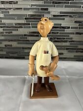 Vintage Romer Italy Hand-Carved Doctor Wooden Figurine Holding a Saw picture