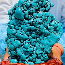 5.20lb Large Natural Green Turquoise Rough Gemstone Crystal Specimen+Stand picture