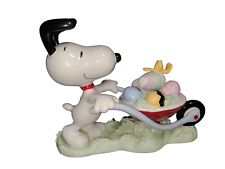 Lenox Peanuts Snoopy's Easter Egg Delivery Figurine Wheelbarrow Woodstock picture